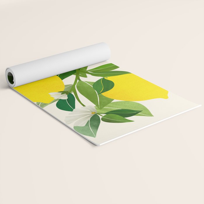 Summer Lemons / Tropical Fruit Series Yoga Mat Gallery Image 2
