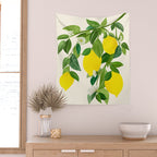 Summer Lemons / Tropical Fruit Series Wall Tapestry Gallery Image 2