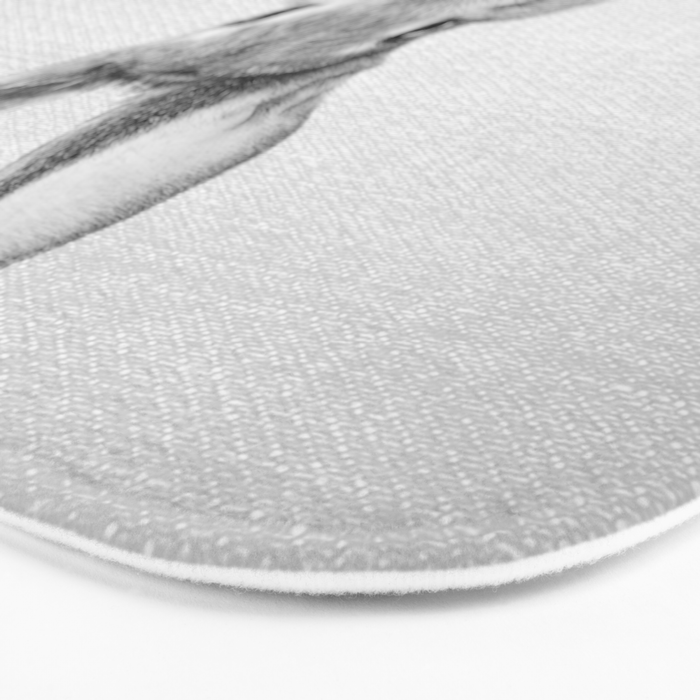 Rabbit - Black & White Bath Mat Gallery Image 3
