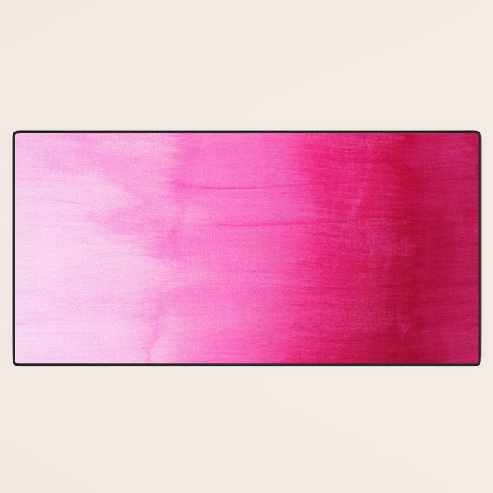 Modern fuchsia watercolor paint brushtrokes Desk Mat Gallery Image 3