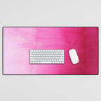 Modern fuchsia watercolor paint brushtrokes Desk Mat Gallery Image 1