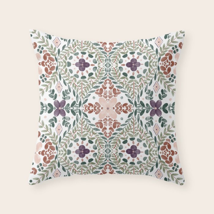 Rustic Intricate Garden Throw Pillow Gallery Image 6