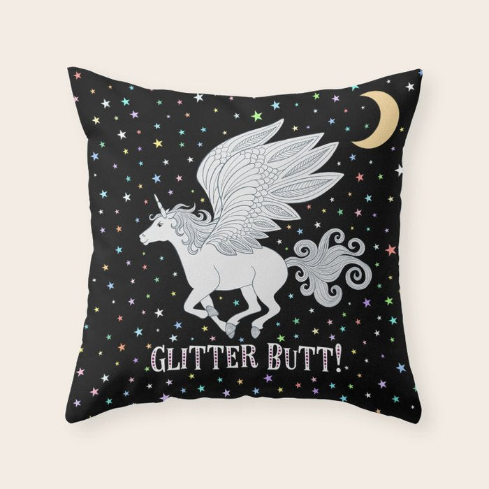Glitter Butt! Throw Pillow Gallery Image 6