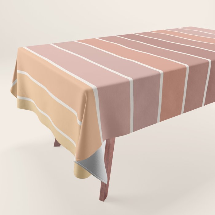 Gradient Arch VII Earthy Pastel Mid Century Modern Rainbow Tablecloth Gallery Image 1