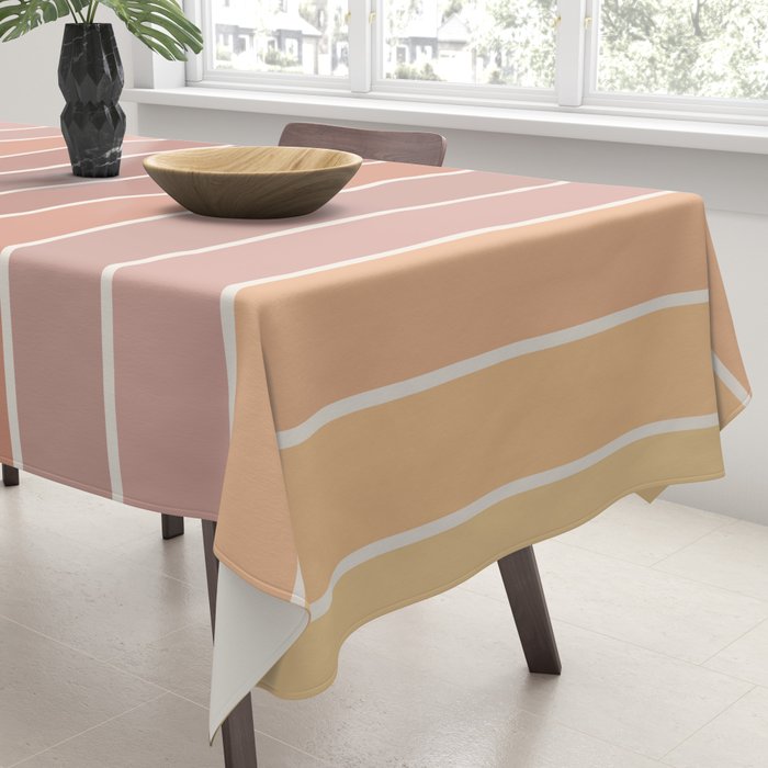 Gradient Arch VII Earthy Pastel Mid Century Modern Rainbow Tablecloth Gallery Image 3