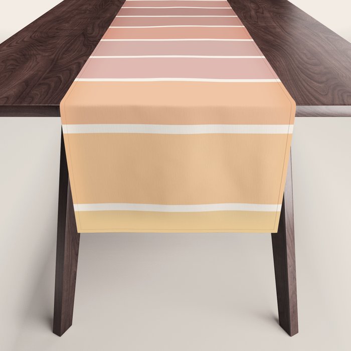 Gradient Arch VII Earthy Pastel Mid Century Modern Rainbow Table Runner Gallery Image 1