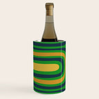 Midcentury Modern Confaab Abstract Vertical Pattern Green Mustard Navy Blue Wine Chiller Gallery Image 2