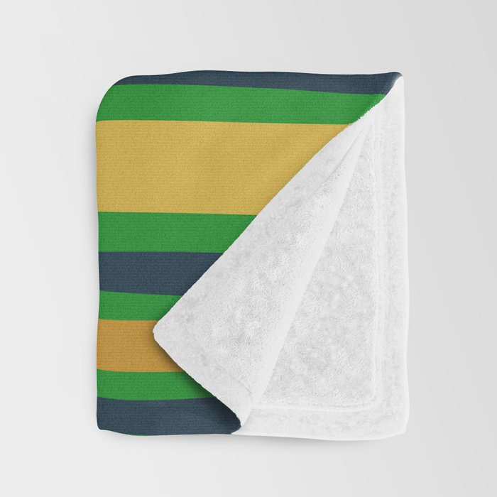 Midcentury Modern Confaab Abstract Vertical Pattern Green Mustard Navy Blue Throw Blanket Gallery Image 3