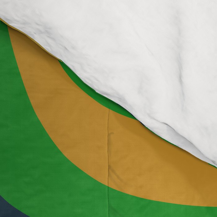 Midcentury Modern Confaab Abstract Vertical Pattern Green Mustard Navy Blue Comforter Gallery Image 4