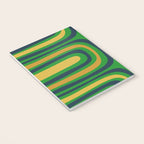 Midcentury Modern Confaab Abstract Vertical Pattern Green Mustard Navy Blue Notebook Gallery Image 3