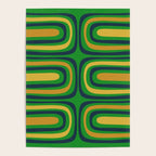 Midcentury Modern Confaab Abstract Vertical Pattern Green Mustard Navy Blue Poster Gallery Image 4