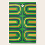 Midcentury Modern Confaab Abstract Vertical Pattern Green Mustard Navy Blue Cutting Board Gallery Image 1