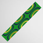 Midcentury Modern Confaab Abstract Vertical Pattern Green Mustard Navy Blue Table Runner Gallery Image 3