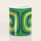 Midcentury Modern Confaab Abstract Vertical Pattern Green Mustard Navy Blue Coffee Mug Gallery Image 4