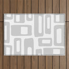 Retro Mid Century Modern Abstract Pattern 731 Winter Gray Outdoor Rug Gallery Image 1