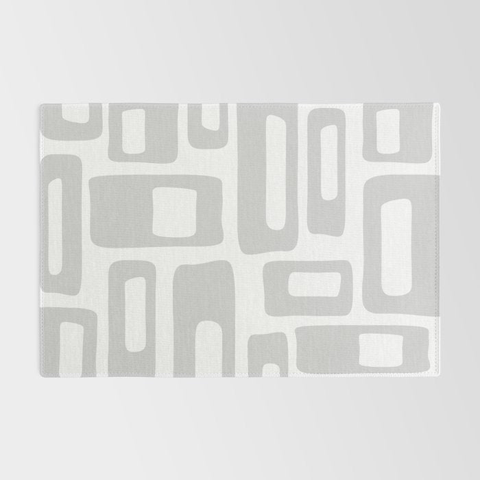 Retro Mid Century Modern Abstract Pattern 731 Winter Gray Rug Gallery Image 2
