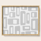 Retro Mid Century Modern Abstract Pattern 731 Winter Gray Serving Tray Gallery Image 1