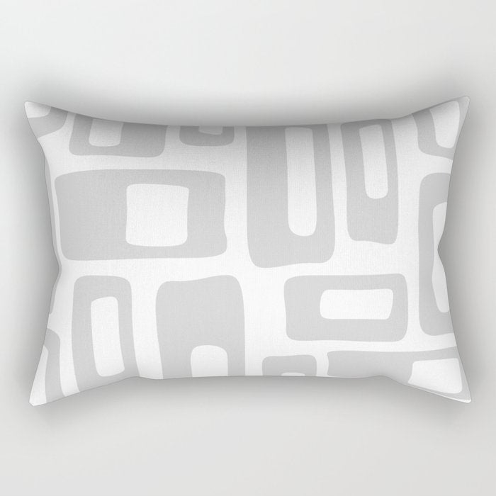Retro Mid Century Modern Abstract Pattern 731 Winter Gray Rectangular Pillow Gallery Image 2