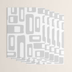 Retro Mid Century Modern Abstract Pattern 731 Winter Gray Wrapping Paper Gallery Image 3