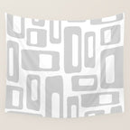 Retro Mid Century Modern Abstract Pattern 731 Winter Gray Wall Tapestry Gallery Image 4