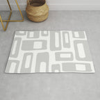 Retro Mid Century Modern Abstract Pattern 731 Winter Gray Rug Gallery Image 1