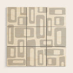 Retro Mid Century Modern Abstract Pattern 731 Winter Gray Wood Wall Art Gallery Image 1