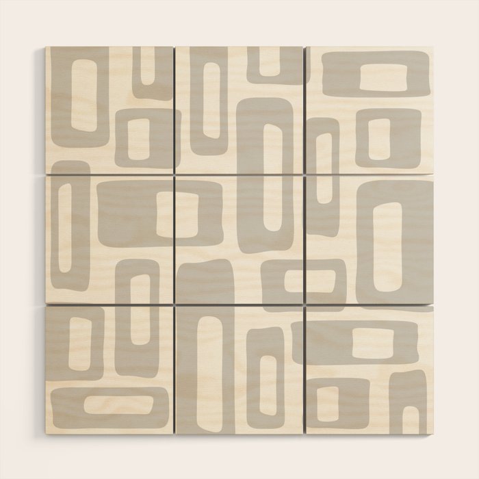 Retro Mid Century Modern Abstract Pattern 731 Winter Gray Wood Wall Art Gallery Image 1