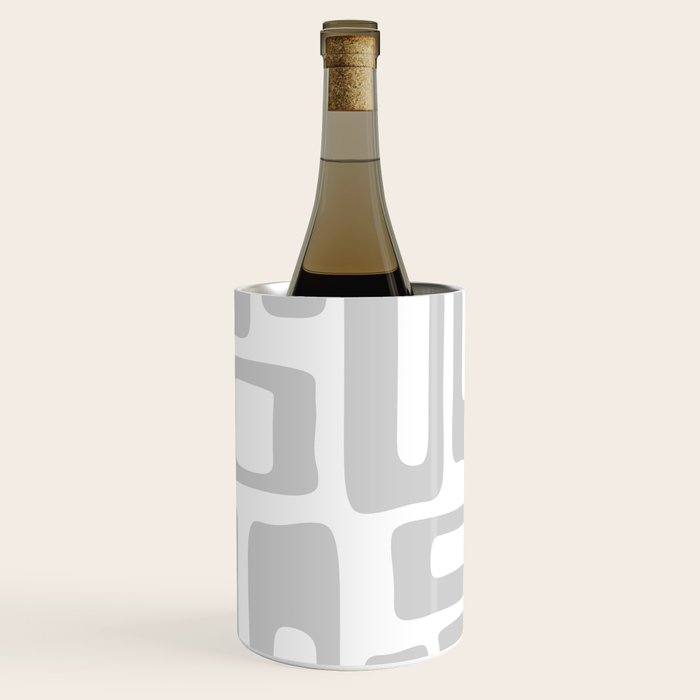 Retro Mid Century Modern Abstract Pattern 731 Winter Gray Wine Chiller Gallery Image 1