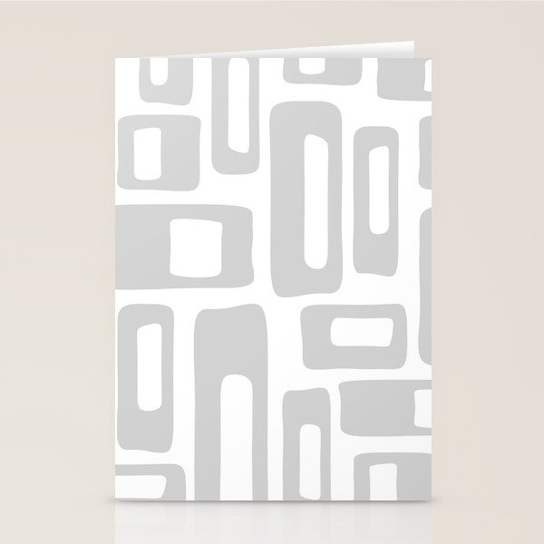 Retro Mid Century Modern Abstract Pattern 731 Winter Gray Stationery Card Gallery Image 2