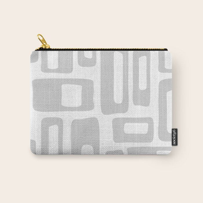 Retro Mid Century Modern Abstract Pattern 731 Winter Gray Carry All Pouch Gallery Image 1