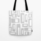 Retro Mid Century Modern Abstract Pattern 731 Winter Gray Tote Bag Gallery Image 1