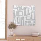 Retro Mid Century Modern Abstract Pattern 731 Winter Gray Wall Tapestry Gallery Image 2