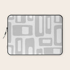 Retro Mid Century Modern Abstract Pattern 731 Winter Gray Laptop Sleeve Gallery Image 1
