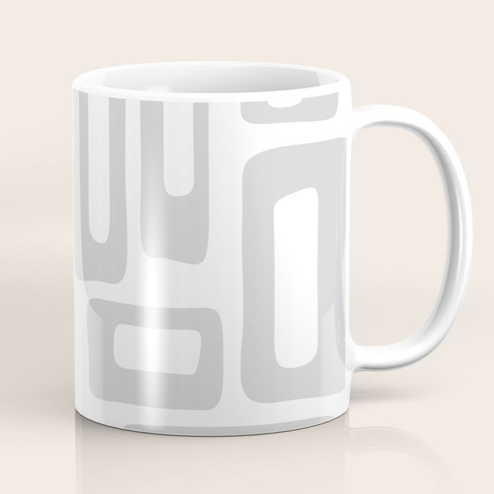 Retro Mid Century Modern Abstract Pattern 731 Winter Gray Coffee Mug Gallery Image 1