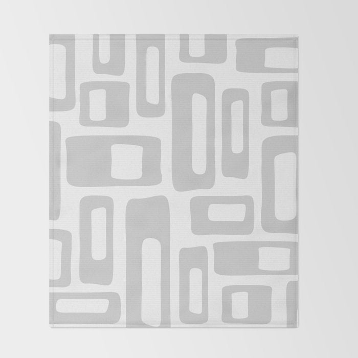 Retro Mid Century Modern Abstract Pattern 731 Winter Gray Throw Blanket Gallery Image 2