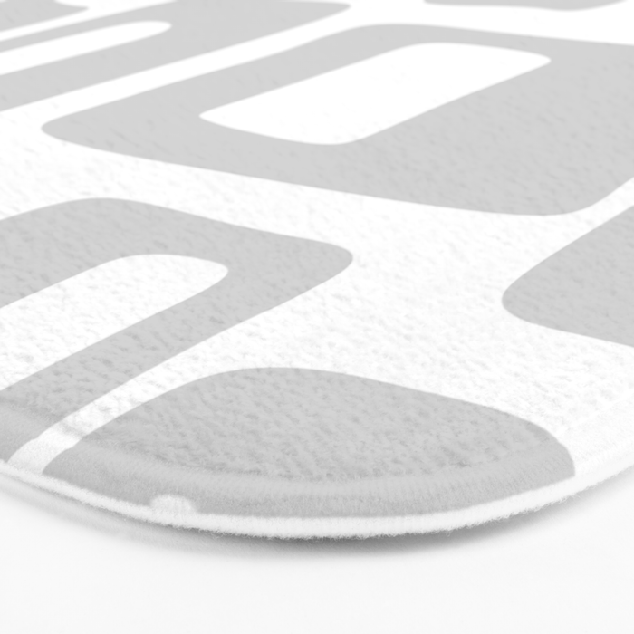 Retro Mid Century Modern Abstract Pattern 731 Winter Gray Bath Mat Gallery Image 3
