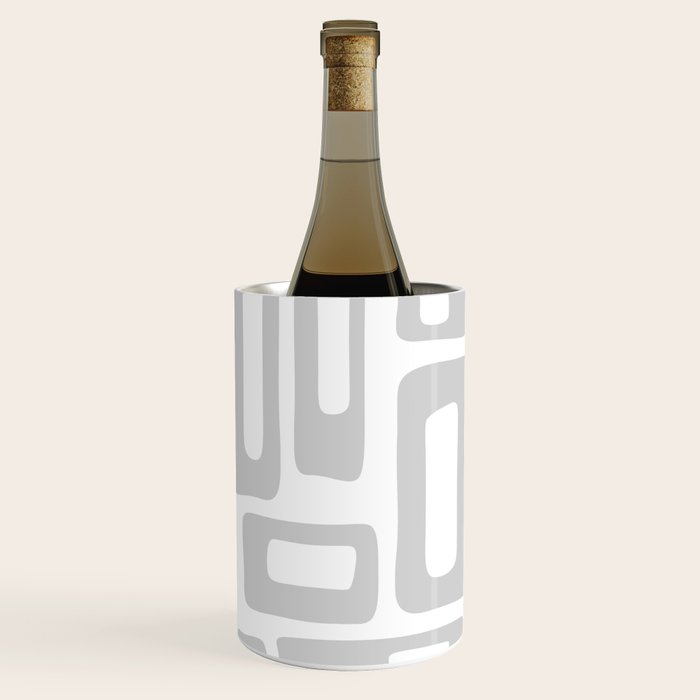 Retro Mid Century Modern Abstract Pattern 731 Winter Gray Wine Chiller Gallery Image 3