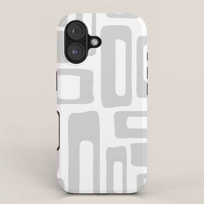 Retro Mid Century Modern Abstract Pattern 731 Winter Gray iPhone Case Gallery Image 1