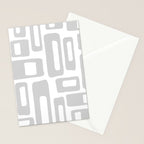 Retro Mid Century Modern Abstract Pattern 731 Winter Gray Stationery Card Gallery Image 2
