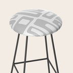 Retro Mid Century Modern Abstract Pattern 731 Winter Gray Stool Gallery Image 2