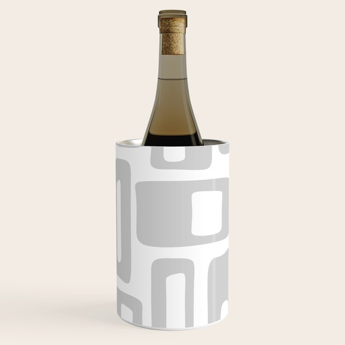 Retro Mid Century Modern Abstract Pattern 731 Winter Gray Wine Chiller Gallery Image 2