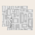 Retro Mid Century Modern Abstract Pattern 731 Winter Gray Placemat Gallery Image 1