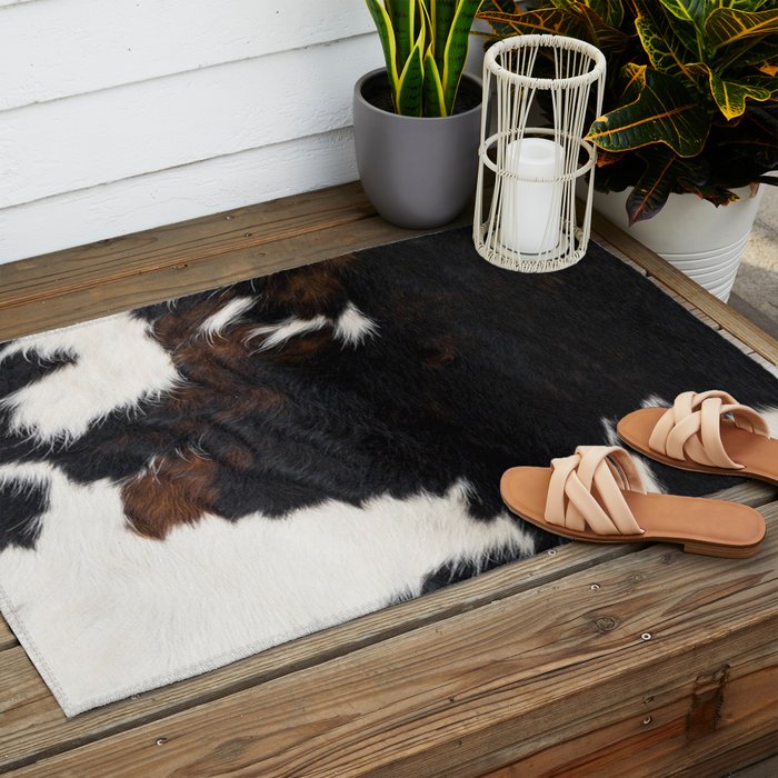 Cowhide Farmhouse Decor (photograph) Outdoor Rug Gallery Image 2