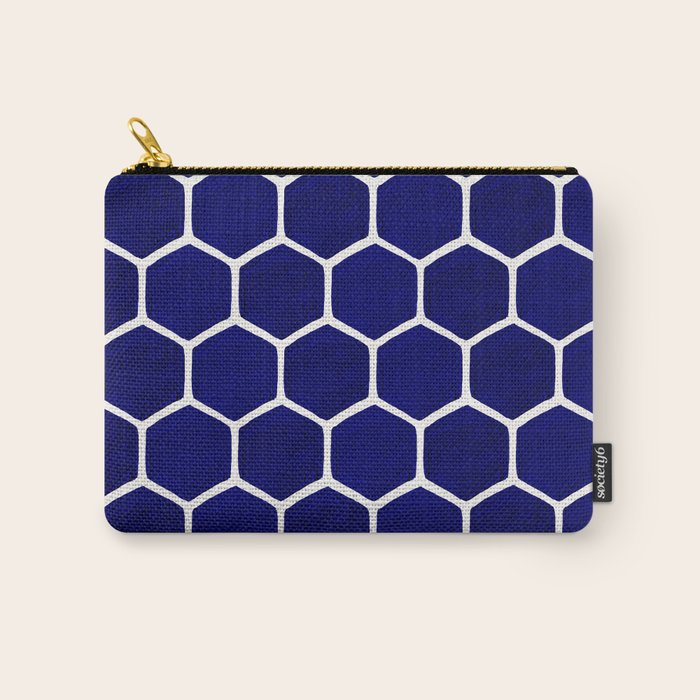 Hexagon Honeycomb Pattern - Navy Palette Carry All Pouch Gallery Image 1
