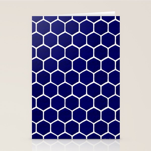 Hexagon Honeycomb Pattern - Navy Palette Stationery Card Gallery Image 2