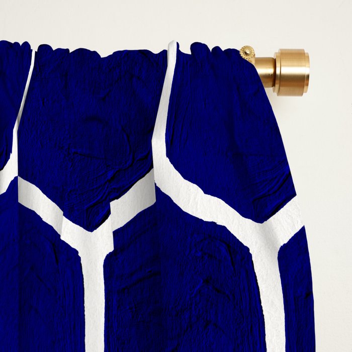 Hexagon Honeycomb Pattern - Navy Palette Window Curtain Gallery Image 2