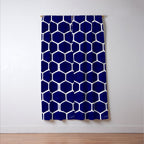 Hexagon Honeycomb Pattern - Navy Palette Window Curtain Gallery Image 3