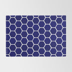Hexagon Honeycomb Pattern - Navy Palette Rug Gallery Image 2