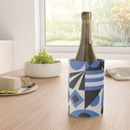 Bauhaus Mid Century Abstract Shapes black and blue  Wine Chiller Gallery Image 4