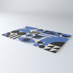 Bauhaus Mid Century Abstract Shapes black and blue  Rug Gallery Image 3